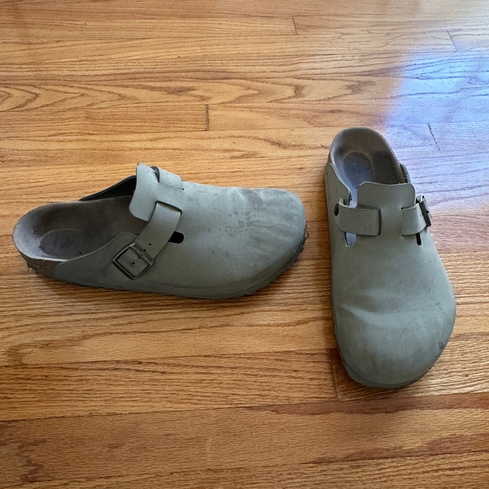 Birkenstock Boston Soft Footbed Clogs – Taupe Suede Size 12 - Picture 4 of 5